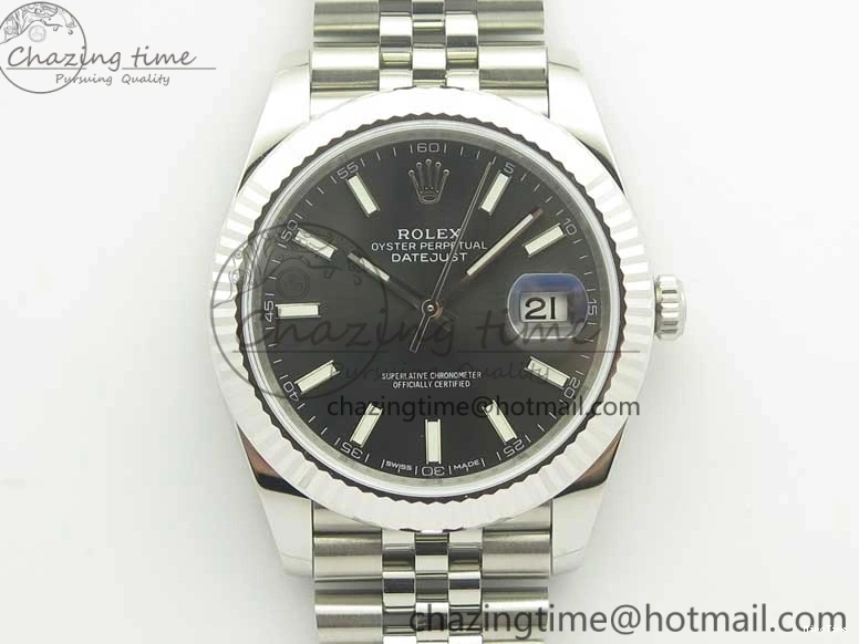 MiroTime 0114 DateJust 41 126334 SS REF 1:1 Best Edition Gray Dial Stick Markers on Jubilee Bracelet A3235 Clone V OdorResistant 3382